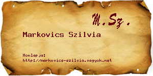Markovics Szilvia névjegykártya