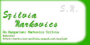 szilvia markovics business card